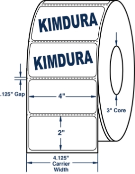 Compulabel 649315 Compulabel 649315 4" x 2" Polypro Thermal Transfer Labels