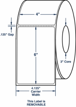 Compulabel 642508 Compulabel 642508 4" x 6" Removable Thermal Transfer Labels