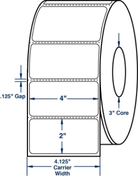 Compulabel 640702 Compulabel 640702 4" x 2" Aggressive Adhesive Thermal Transfer Labels