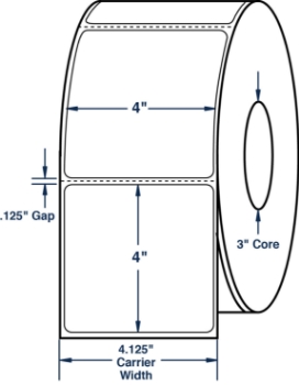 Compulabel 640746 Compulabel 640746 4" x 4" Aggressive Adhesive Thermal Transfer Labels