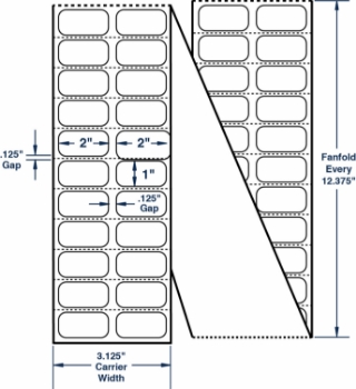 Compulabel 670206 Compulabel 670206 2" x 1" Fanfold Thermal Transfer Labels