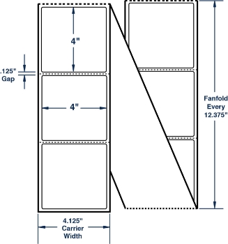 Compulabel 670904 Compulabel 670904 4" x 4" Fanfold Thermal Transfer Labels