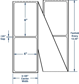 Compulabel 670004 Compulabel 670004 4" x 6" Fanfold Thermal Transfer Labels
