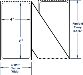 Compulabel 671005 Compulabel 671005 4" x 8" Fanfold Thermal Transfer Labels