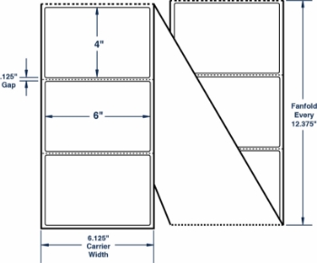 Compulabel 672006 Compulabel 672006 6" x 4" Fanfold Thermal Transfer Labels