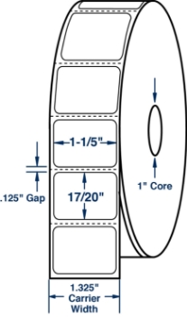 Compulabel 530526 Compulabel 530526 1-1/5" x 17/20" Desktop Direct Thermal Labels