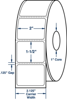 Compulabel 530561 Compulabel 530561 2" x 1-1/2" Desktop Direct Thermal Labels