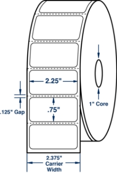 Compulabel 530583 Compulabel 530583 2-1/4" x 3/4" Desktop Direct Thermal Labels