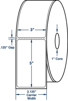 Compulabel 530752 Compulabel 530752 3" x 5" Desktop Direct Thermal Labels
