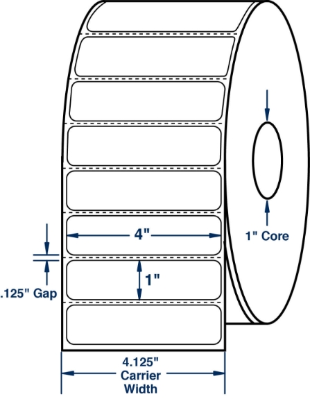 Compulabel 530763 4" x 1" Desktop Direct Thermal Labels