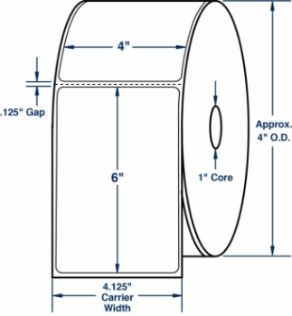 Compulabel 530011 Compulabel 530011 4" x 6" Desktop Direct Thermal Labels