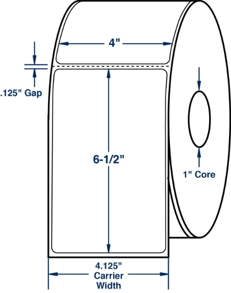 Compulabel 530673 4" x 6-1/2" Desktop Direct Thermal Labels