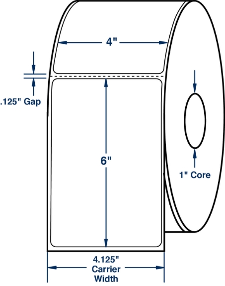 Compulabel 530033 4" x 6" Desktop MEGA Roll Direct Thermal Labels