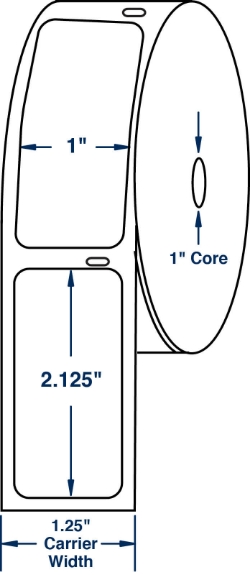 Compulabel 530864 1" x 2-1/8" Dymo Comparable Labels