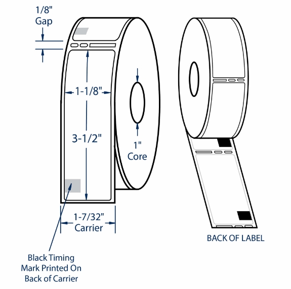 Compulabel 530403 1-1/8" x 3-1/2" Dymo Comparable Labels