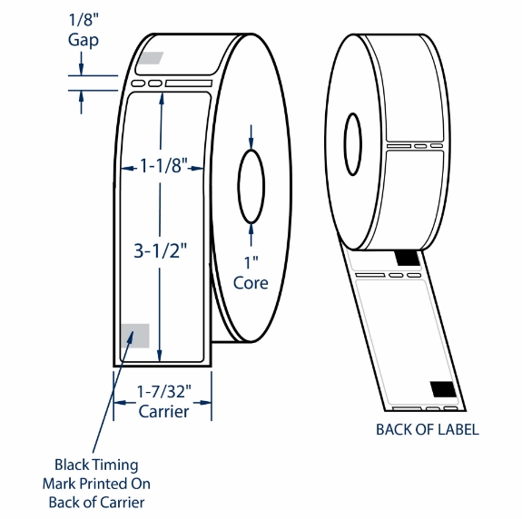 Compulabel 530425 1-1/8" x 3-1/2" Dymo Comparable Labels