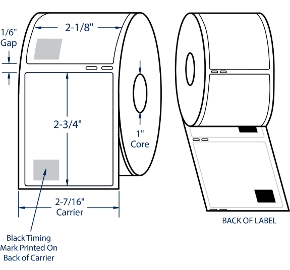 Compulabel 530155 2-1/8" x 2-3/4" Dymo Comparable Labels