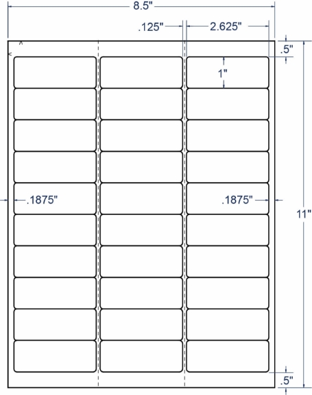 Compulabel 310724 2-5/8" x 1" Sheeted Labels 100 Sheets