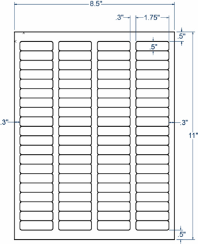 Compulabel 331233 Compulabel 331233 1-3/4" x 1/2" Sheeted Labels 250 Sheets