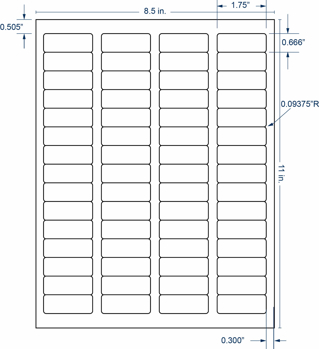 Compulabel 331312 Compulabel 331312 1-3/4" x 2/3" Sheeted Labels 250 Sheets