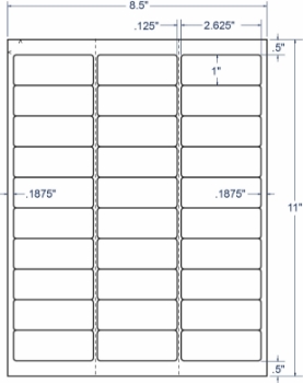 Compulabel 331266 Compulabel 331266 2-5/8" x 1" Sheeted Labels 250 Sheets