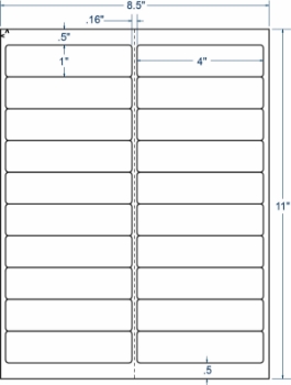 Compulabel 331424 Compulabel 331424 4" x 1" Sheeted Labels 250 Sheets