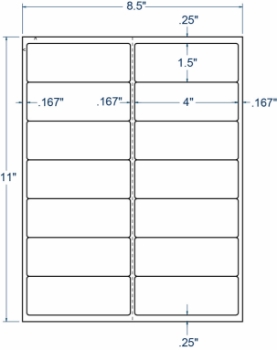 Compulabel 331288 Compulabel 331288 4" x 1-1/2" Sheeted Labels 250 Sheets