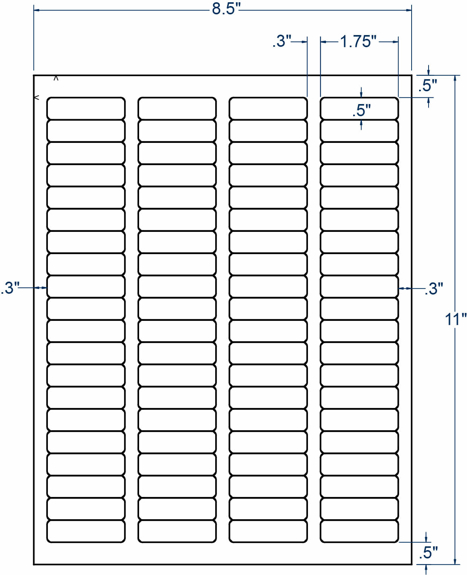 Compulabel 340749 1-3/4" x 1/2" Sheeted Labels 1000 Sheets