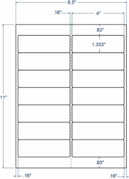 Compulabel 331547 Compulabel 331547 4" x 1-1/3" Weather Resistant Sheeted Labels 250 Sheets