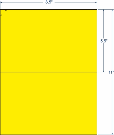 Compulabel 318600 8-1/2" x 5-1/2" Fluorescent Yellow Sheeted Labels 100 Sheets