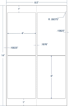 Compulabel 313907 Compulabel 313907 4" x 6" Legal Size Sheeted Labels 100 Sheets