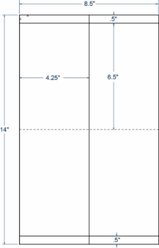 Compulabel 330107 Compulabel 330107 4-1/4" x 13" Legal Size Sheeted Labels 250 Sheets