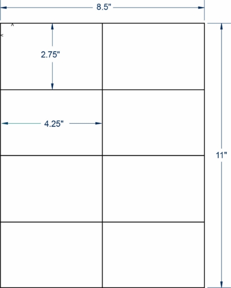 Compulabel 331852 4-1/4" x 2-3/4" Sheeted Labels 250 Sheets