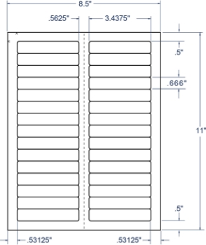 Compulabel 313650 Compulabel 313650 3-7/16" x 2/3" File Folder Sheeted Labels 100 Sheets