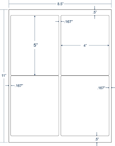 Compulabel 312502 4" x 5" Sheeted Labels 100 Sheets