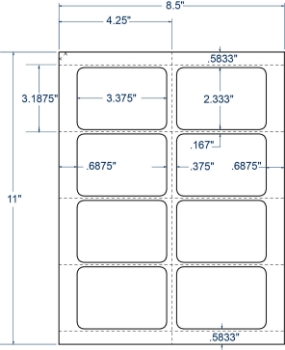 Compulabel 313806 Compulabel 313806 3-3/8" x 2-1/3" Name Badge Sheeted Labels 100 Sheets