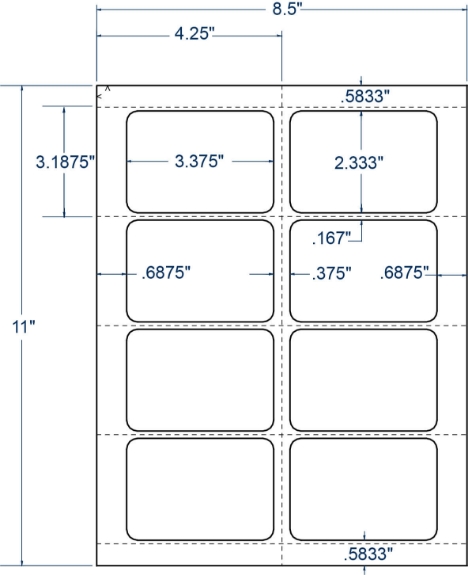 Compulabel 313806 3-3/8" x 2-1/3" Name Badge Sheeted Labels 100 Sheets