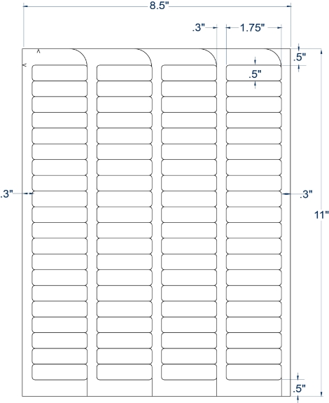 Compulabel 310555 1-3/4" x 1/2" FABTab Sheeted Labels 100 Sheets