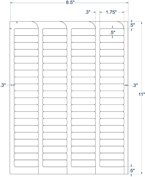 Compulabel 310555 1-3/4" x 1/2" FABTab Sheeted Labels 100 Sheets