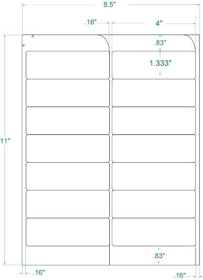 Compulabel 312006 4" x 1-1/3" FABTab Sheeted Labels 100 Sheets