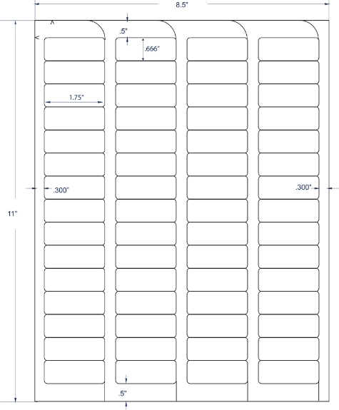 Compulabel 318565 1-3/4" x 2/3" FABTab Sheeted Labels 250 Sheets