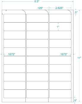 Compulabel 330805 Compulabel 330805 2-5/8" x 1" FABTab Sheeted Labels 250 Sheets