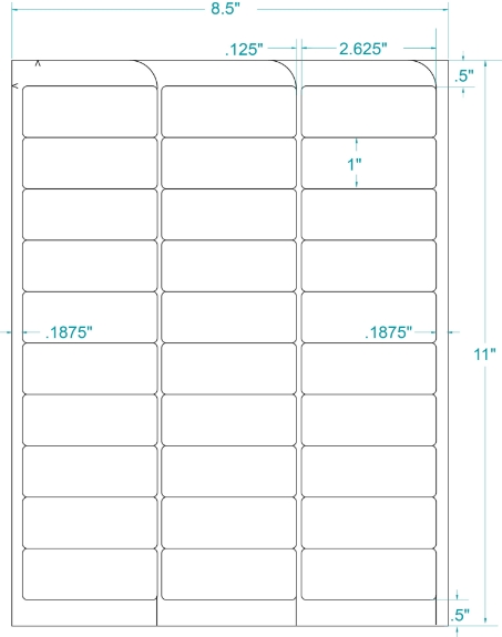 Compulabel 330805 2-5/8" x 1" FABTab Sheeted Labels 250 Sheets