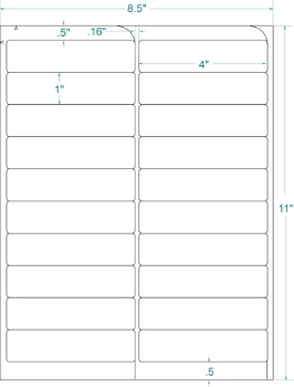 Compulabel 331503 Compulabel 331503 4" x 1" FABTab Sheeted Labels 250 Sheets