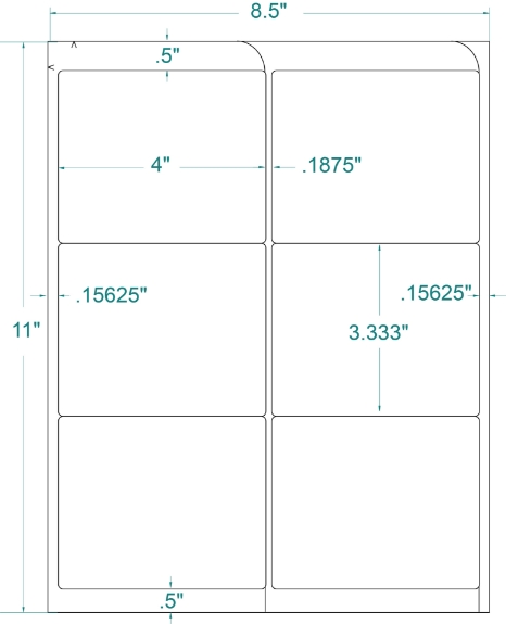 Compulabel 331705 4" x 3-1/3" FABTab Sheeted Labels 250 Sheets