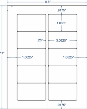 Compulabel 331154 Compulabel 331154 3" x 1-7/8" VHS Tape Face Labels 250 Sheets