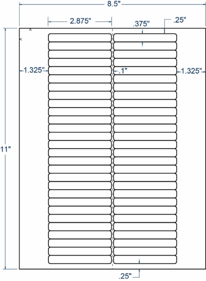 Compulabel 311556 2-7/8" x 3/8" Removable 8mm Data Tape Labels 100 Sheets