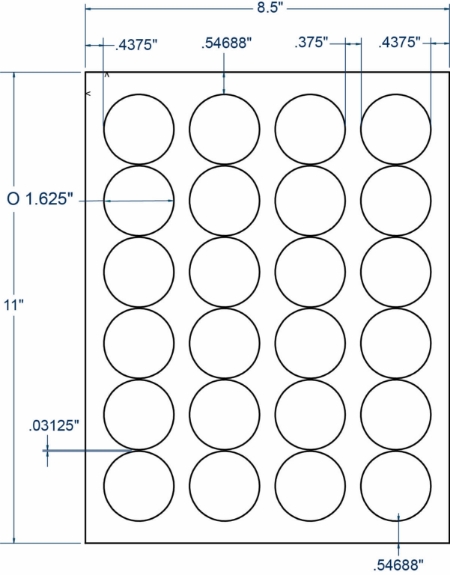 Compulabel 310307 1-5/8" Diameter Circular Labels 100 Sheets