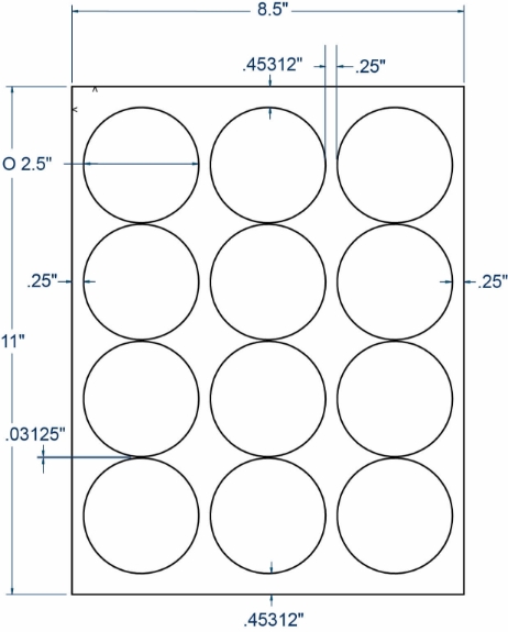 Compulabel 310656 2-1/2" Diameter Circular Labels 100 Sheets