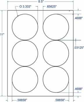 Compulabel 311657 Compulabel 311657 3-1/3" Diameter Circular Labels 100 Sheets